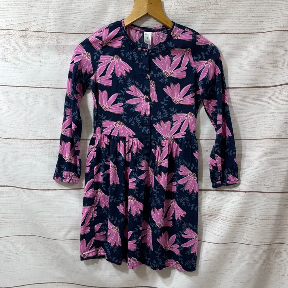 Kids Girls pink and blue floral long sleeve floral dress Carter's Kids size 12